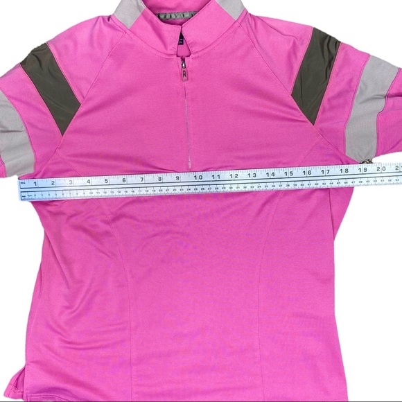 DKNY Golf Jamie Sadock Zip Up Polo with Striped Short Sleeves M - Picture 10 of 11